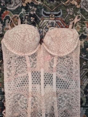 Lace Bustier Slip in Blush Pink